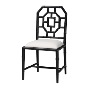 bali & pari Boone Dining Chair with Chinoiserie Design, Black
